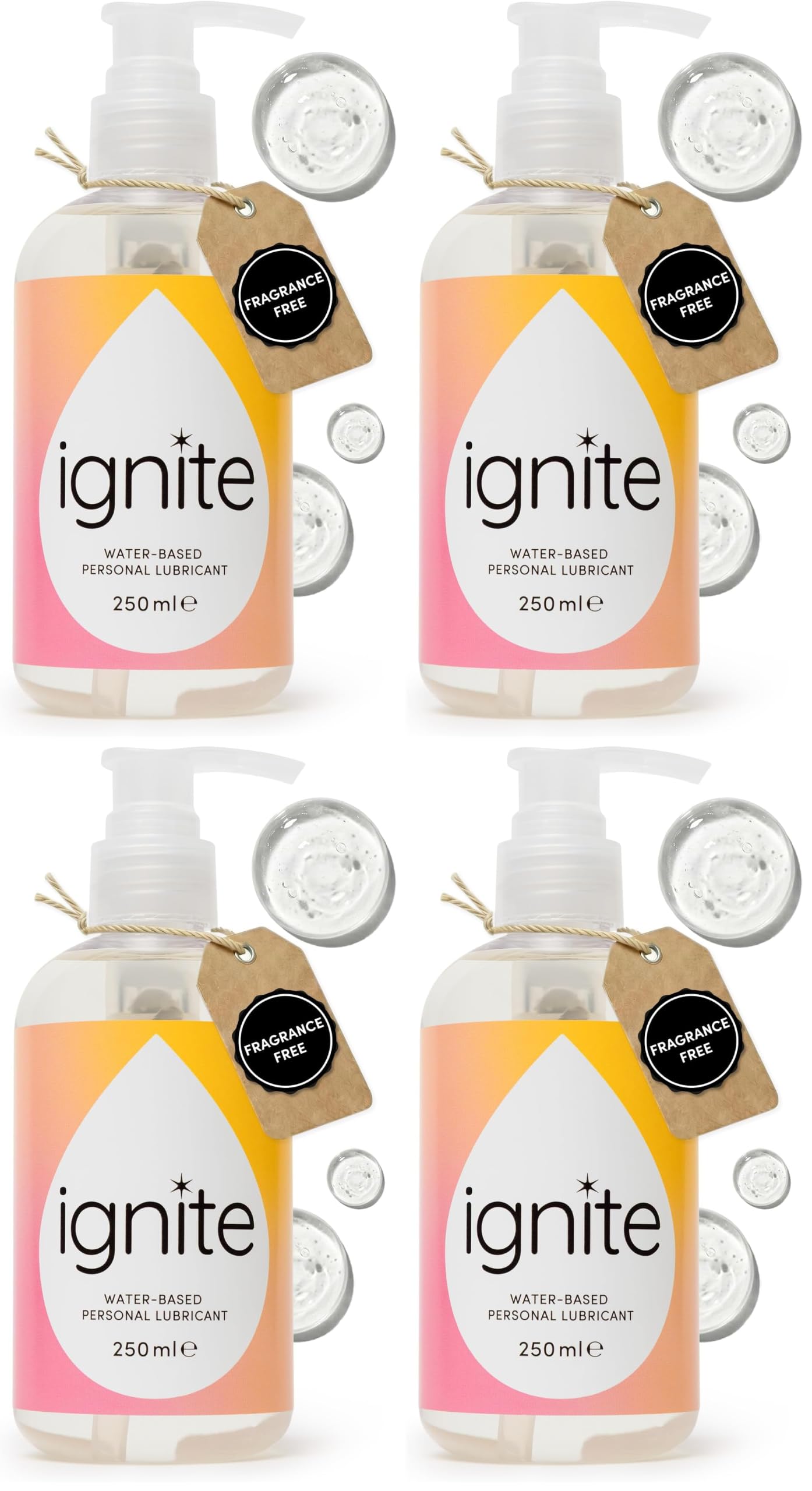 Ignite Lubricants gel intime eau 250 ml sans parfum ph neutre