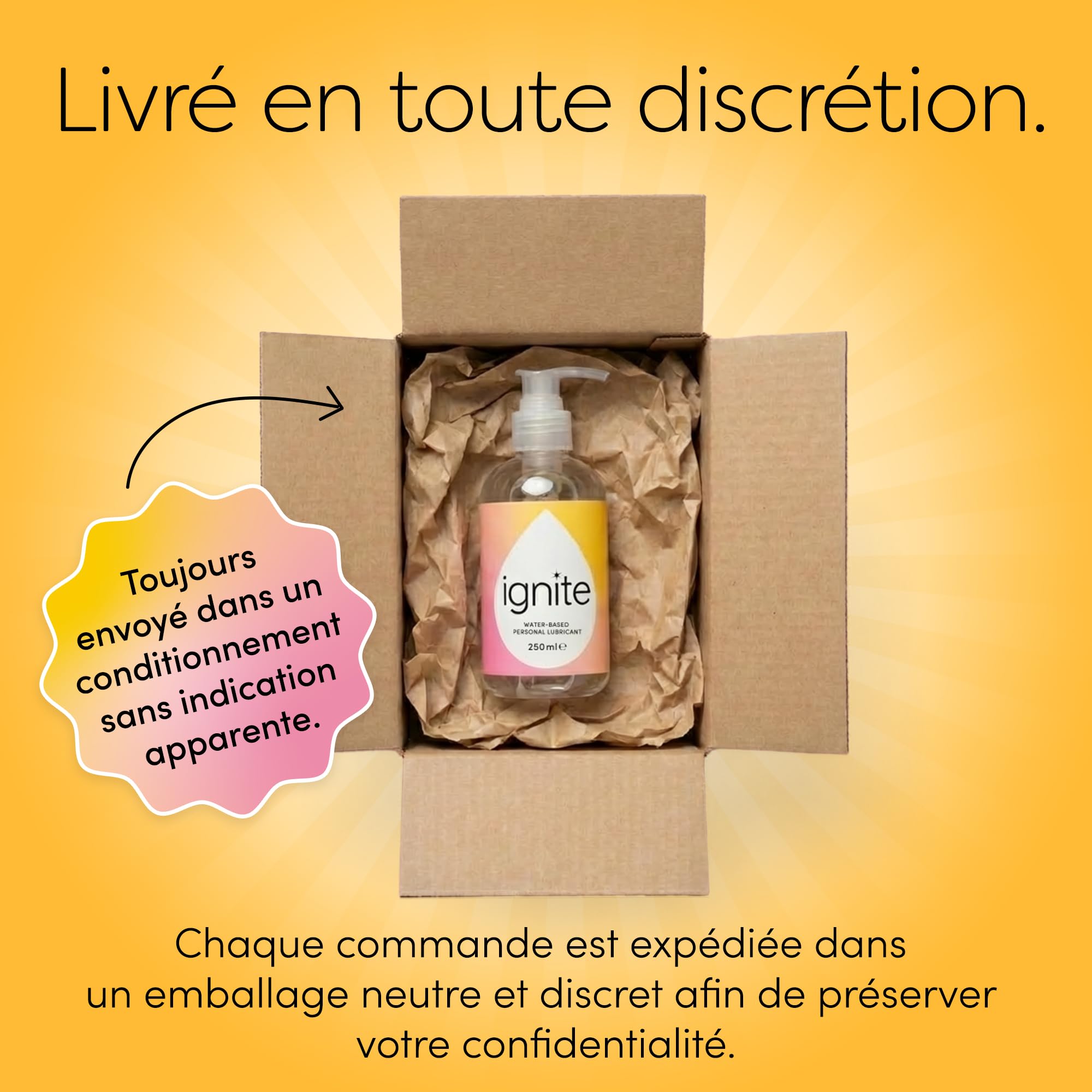 Ignite Lubricants gel intime eau 250 ml sans parfum ph neutre